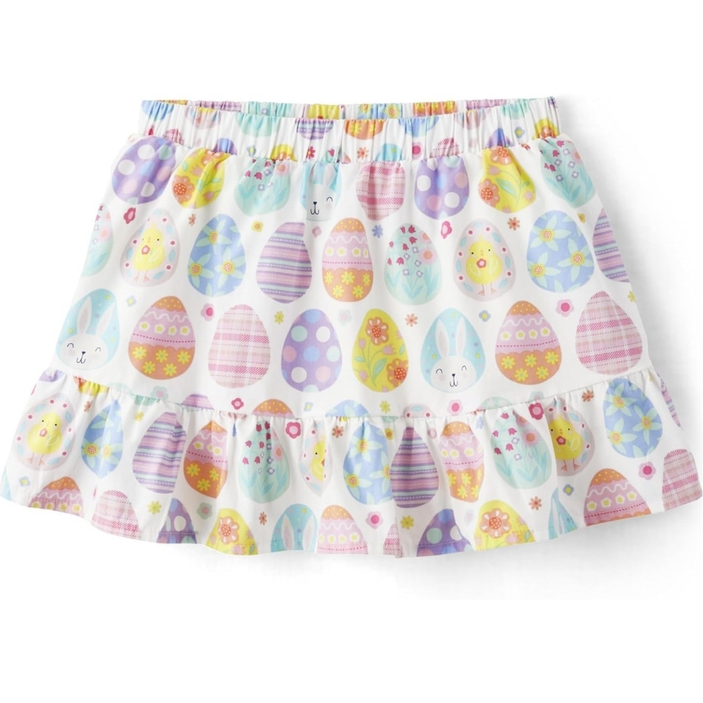 Gymboree Girls Colorful Pastel Easter Egg Chicks Spring Skort Size 12 NEW